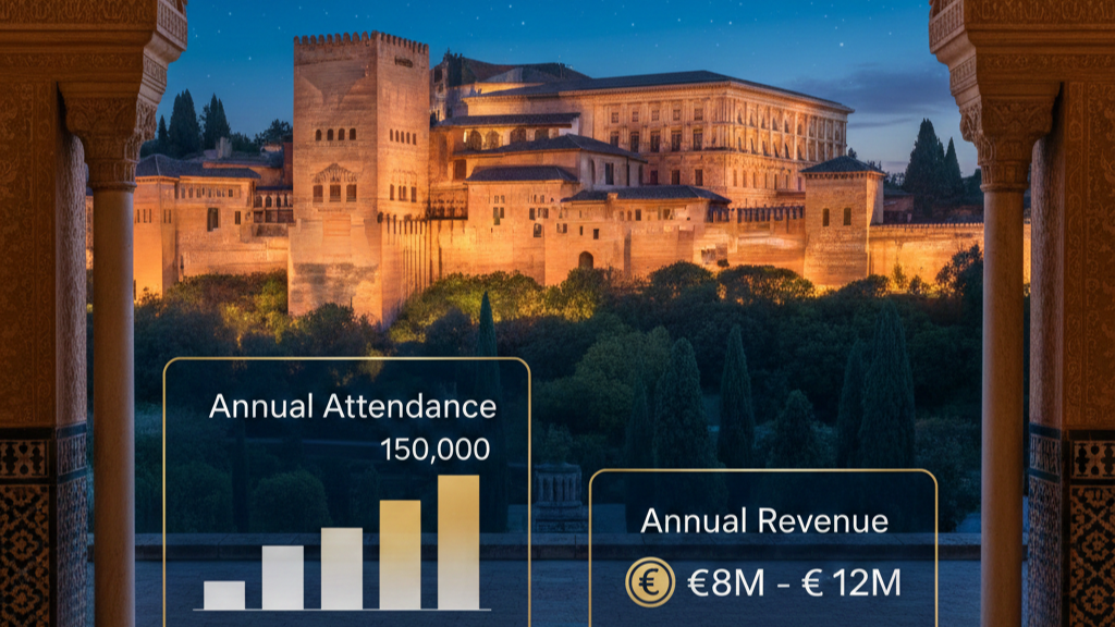 Alhambra night tour attendance revenue