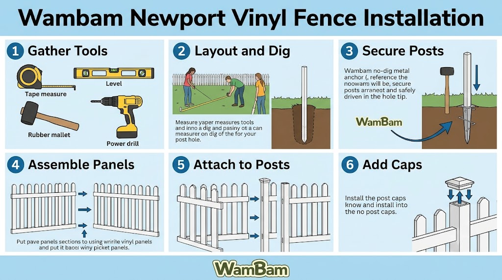 Wambam newport vinyl fence installation instructions