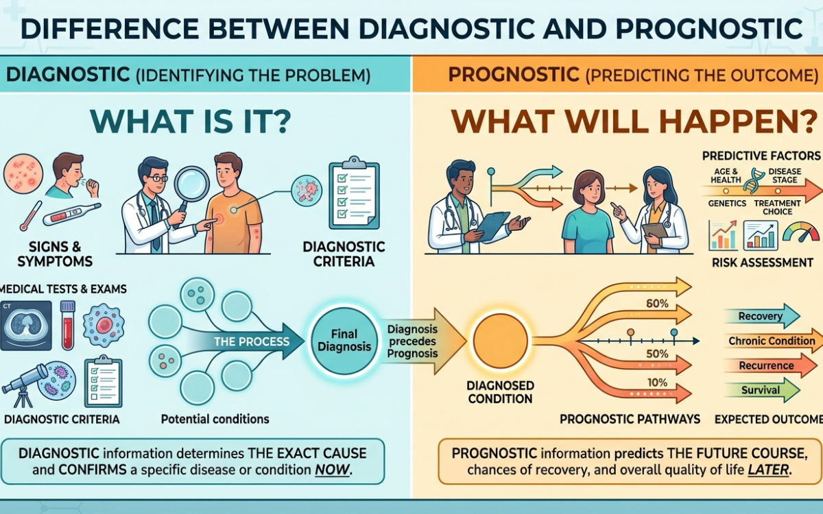 Difference between diagnostic and prognostic